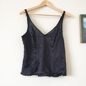 Vintage Women's Black Lacy Slip